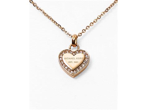 michael kors heart pendant necklace|mk studs.